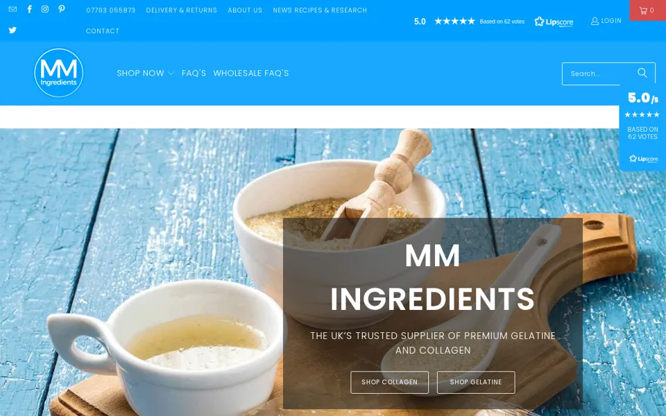 MM Ingredients Shopify storefront featured in a We Are Chain case study