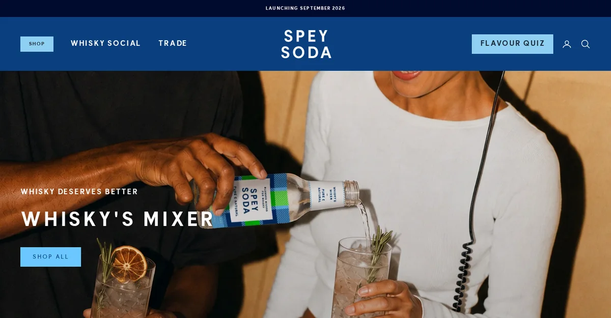 Spey Soda Shopify storefront featured in a We Are Chain case study